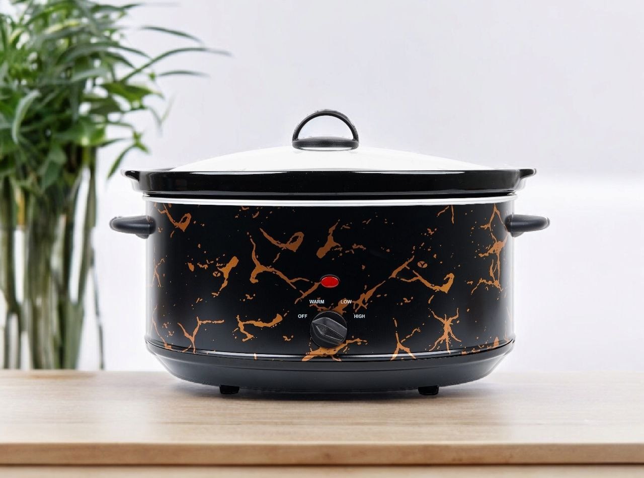 VSC01MB Hitam Penanak Perlahan Slow Cooker dengan Motif Marmer